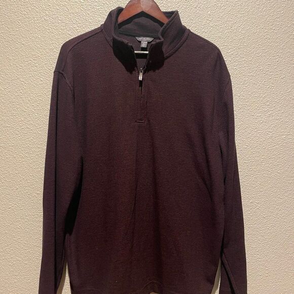 Van Heusen Flex Men's Burgundy Sweater w/ Zipper Size XL - Picture 1 of 9